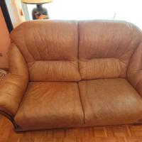 SET divano biposto e 2 poltrone singole in pelle 