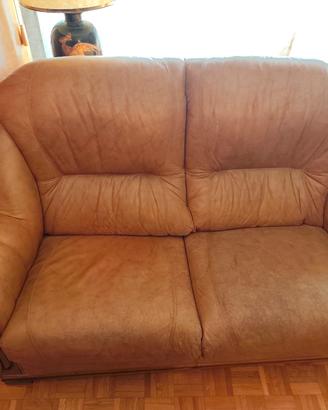 SET divano biposto e 2 poltrone singole in pelle 