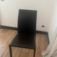 Sedia in vera pelle per sala da pranzo