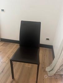 Sedia in vera pelle per sala da pranzo