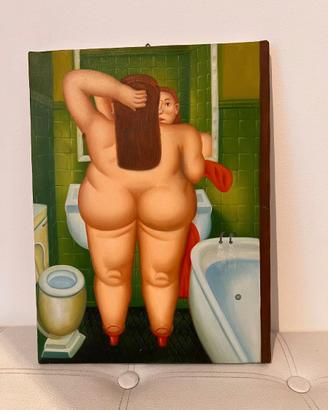 Quadro "Omaggio a Botero" - La donna in bagno - Fa