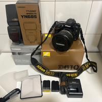 nikon d610 + obiettivo tamron 24/70 + flash