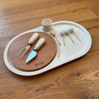 Tagliere formaggi bamboo piatto ceramica