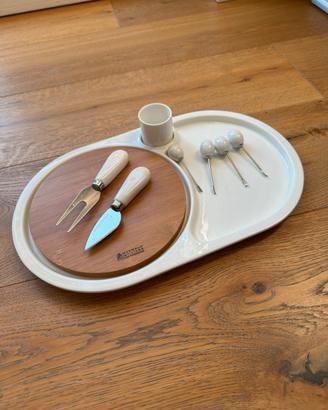 Tagliere formaggi bamboo piatto ceramica