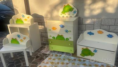 🌿 Cameretta bambini a tema rana – set completo 🌿