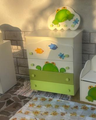 🌿 Cameretta bambini a tema rana – set completo 🌿