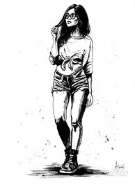 disegno ragazza a china