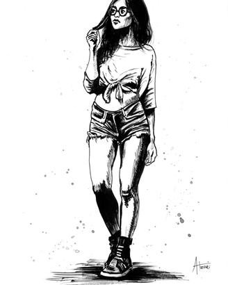 disegno ragazza a china