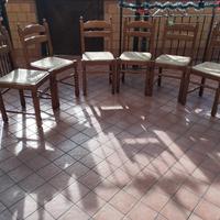 6 sedie legno per cucina rustica,
