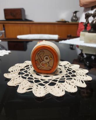 Saliera THUN in Ceramica Uccellino e Fiore