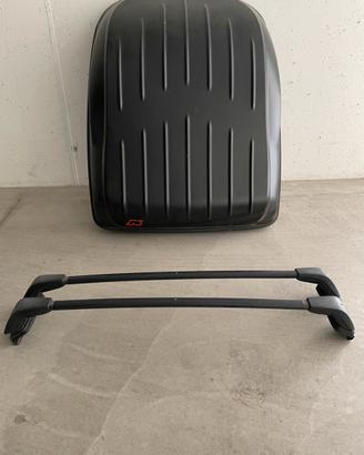 Box da tetto G3 + barre originali Citroen C3