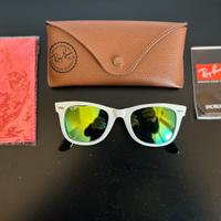 Raro Ray-ban wayfarer bianco lenti iridioo verdi