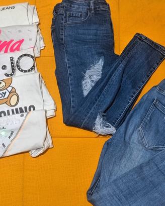 Lotto magliette e jeans, tommy, moschino, Guess, c