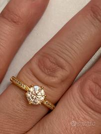 Anello solitario in oro misura 8