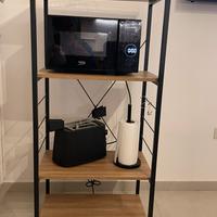 Mobile 4 scaffali in legno e metallo