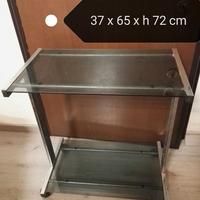 Tavolino in vetro temperato con ruote