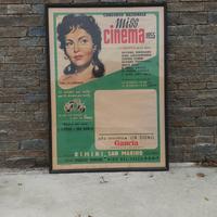Poster ,quadro originale Vespa 1955 Miss Cinema