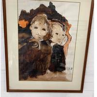 Quadro con cornice credo ad acquerello