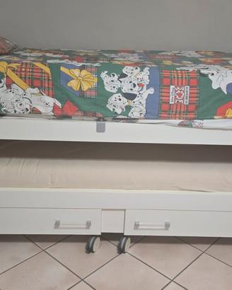 Letto scorrevole con secondo letto estraibile