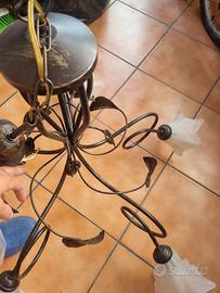 Lampadario ferro battuto 5 luci