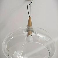 Lampadario Nova in vetro e metallo dorato