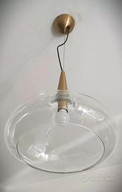 Lampadario Nova in vetro e metallo dorato