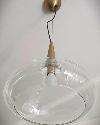 Lampadario Nova in vetro e metallo dorato