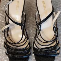 Scarpe sandali donna nero lucido Alberta Ferretti