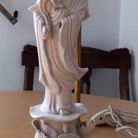 Lampada con statueta orientale in ottone