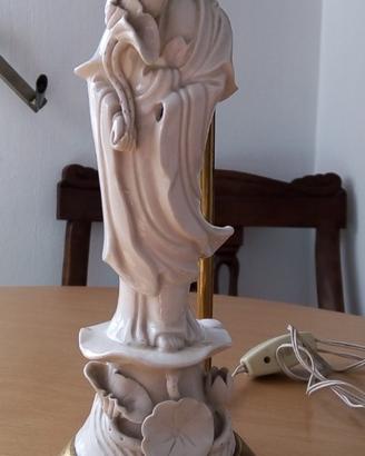 Lampada con statueta orientale in ottone