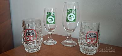 4 bicchieri birra Forst e Itala Pilsen