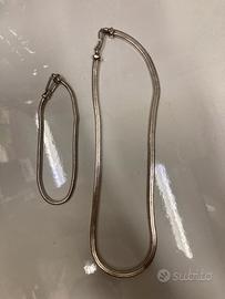 Collana e bracciale argento indiano Snake