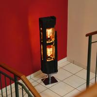 Lampada Artigianale in Legno Fiammato