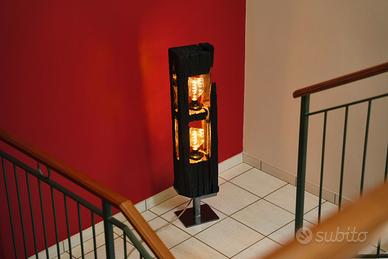 Lampada Artigianale in Legno Fiammato