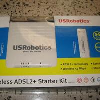 U.S. Robotics Modem Router ADSL2 e penna Wi-Fi