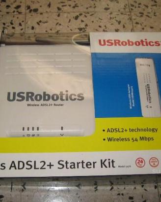 U.S. Robotics Modem Router ADSL2 e penna Wi-Fi