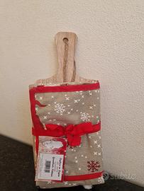 Tagliere in legno con grembiule Natalizio Nuovi
