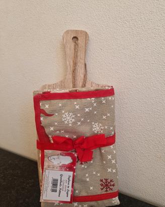 Tagliere in legno con grembiule Natalizio Nuovi