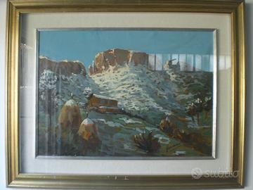 Badano Pietro dipinto olio su tela 70x50 Montagne