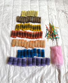 Set di 62 bigodini colorati per capelli