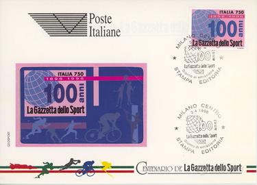 Busta FDC 100 Anni della Gazzetta dello Sport 1996