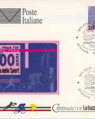 Busta FDC 100 Anni della Gazzetta dello Sport 1996