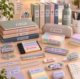 Set 50 Etichette Personalizzabili Scuola Ufficio