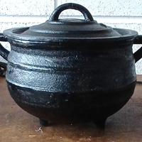 ANTICA CASSERUOLA GHISA C/COPERCHIO LT 4/5