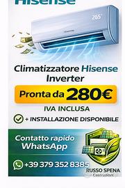 Climatizzatore Hisense 12000 BTU Inverter WiFi