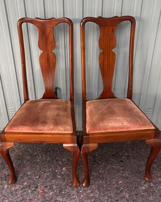 Antica coppia  sedie inglesi  stile Queen Anne