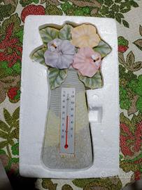 Termometro floreale da parete vintage 