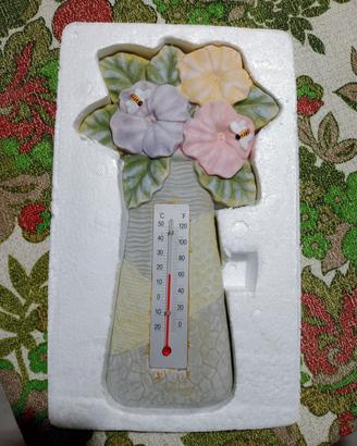 Termometro floreale da parete vintage 