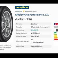 GOMME GOODEYAR 215/55 r17 estive 