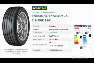 GOMME GOODEYAR 215/55 r17 estive 